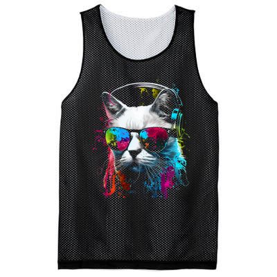 Cat Sunglasses Kitten Cat Love Cat Owner Mesh Reversible Basketball Jersey Tank