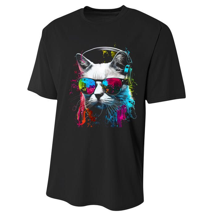 Cat Sunglasses Kitten Cat Love Cat Owner Performance Sprint T-Shirt