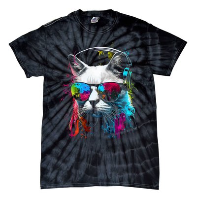 Cat Sunglasses Kitten Cat Love Cat Owner Tie-Dye T-Shirt