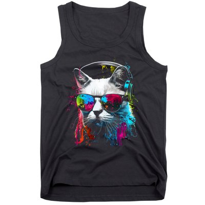 Cat Sunglasses Kitten Cat Love Cat Owner Tank Top