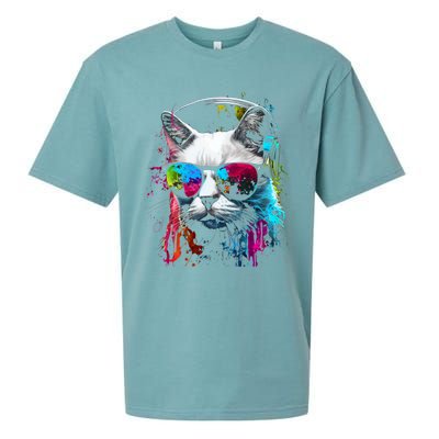 Cat Sunglasses Kitten Cat Love Cat Owner Sueded Cloud Jersey T-Shirt