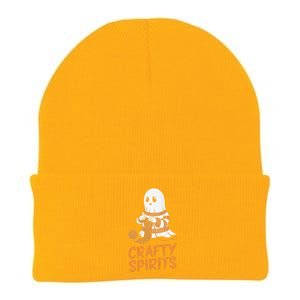 Crafty Spirits Knitting Ghost Design For Halloween Fun Knit Cap Winter Beanie