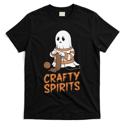 Crafty Spirits Knitting Ghost Design For Halloween Fun T-Shirt