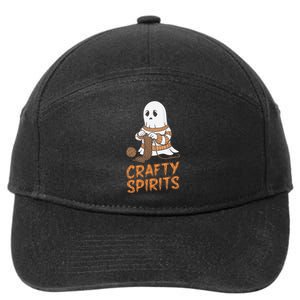 Crafty Spirits Knitting Ghost Design For Halloween Fun 7-Panel Snapback Hat