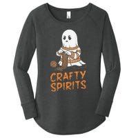 Crafty Spirits Knitting Ghost Design For Halloween Fun Women's Perfect Tri Tunic Long Sleeve Shirt