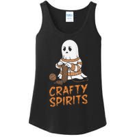 Crafty Spirits Knitting Ghost Design For Halloween Fun Ladies Essential Tank