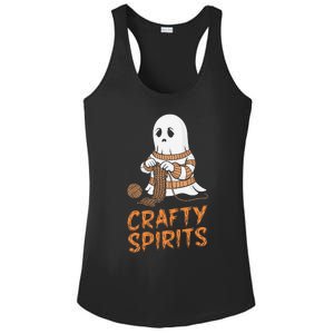 Crafty Spirits Knitting Ghost Design For Halloween Fun Ladies PosiCharge Competitor Racerback Tank