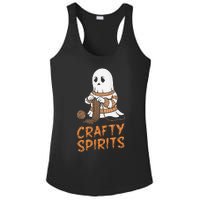 Crafty Spirits Knitting Ghost Design For Halloween Fun Ladies PosiCharge Competitor Racerback Tank