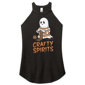 Crafty Spirits Knitting Ghost Design For Halloween Fun Women's Perfect Tri Rocker Tank