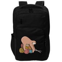 Cute Sloth Knitting Yarn Knitting Wool Impact Tech Backpack