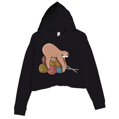 Cute Sloth Knitting Yarn Knitting Wool Crop Fleece Hoodie