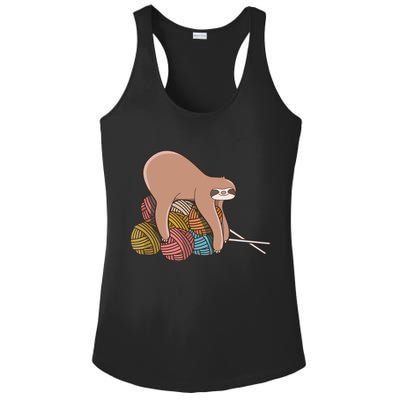 Cute Sloth Knitting Yarn Knitting Wool Ladies PosiCharge Competitor Racerback Tank