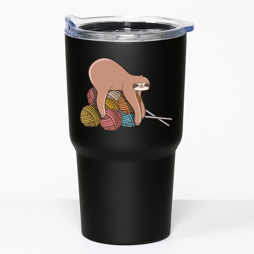 Cute Sloth Knitting Yarn Knitting Wool Tumbler