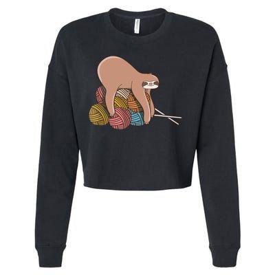 Cute Sloth Knitting Yarn Knitting Wool Cropped Pullover Crew