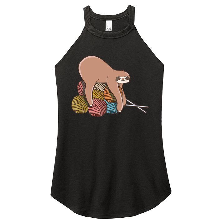 Cute Sloth Knitting Yarn Knitting Wool Women's Perfect Tri Rocker Tank