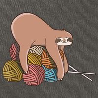 Cute Sloth Knitting Yarn Knitting Wool Cotton Canvas Backpack