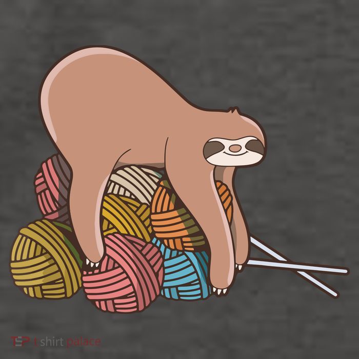 Cute Sloth Knitting Yarn Knitting Wool Vector Backpack