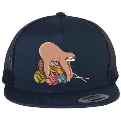 Cute Sloth Knitting Yarn Knitting Wool Flatbill Hat