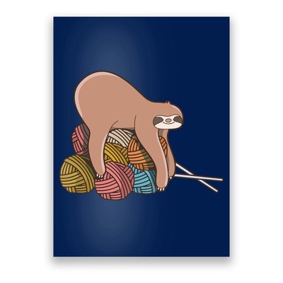 Cute Sloth Knitting Yarn Knitting Wool Poster