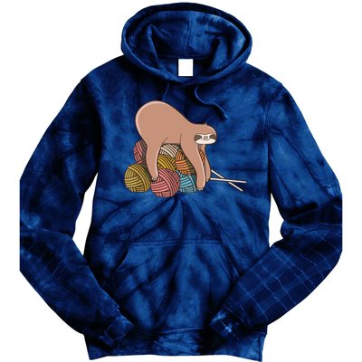 Cute Sloth Knitting Yarn Knitting Wool Tie Dye Hoodie