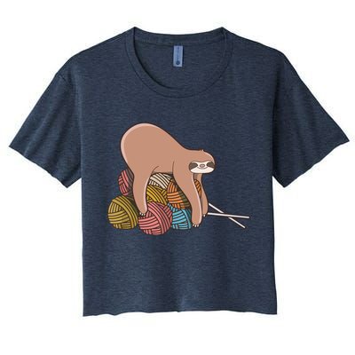 Cute Sloth Knitting Yarn Knitting Wool Crop Top