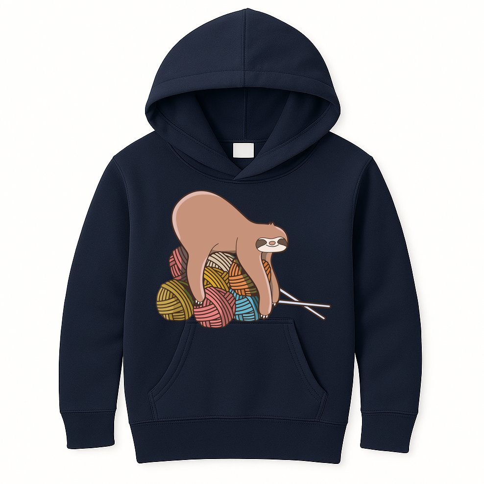 Cute Sloth Knitting Yarn Knitting Wool Kids Hoodie