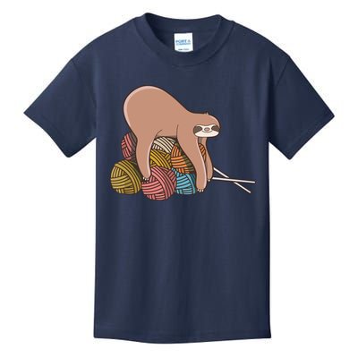 Cute Sloth Knitting Yarn Knitting Wool Kids T-Shirt