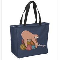 Cute Sloth Knitting Yarn Knitting Wool Zip Tote Bag
