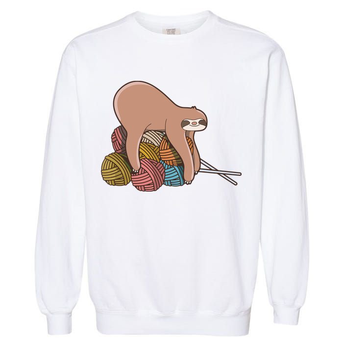Cute Sloth Knitting Yarn Knitting Wool Garment-Dyed Sweatshirt