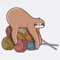 Cute Sloth Knitting Yarn Knitting Wool Garment-Dyed Sweatshirt