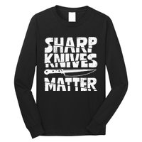 Chef Sharp Knives Matter Funny Cook Cooking Culinary Vintage Long Sleeve Shirt