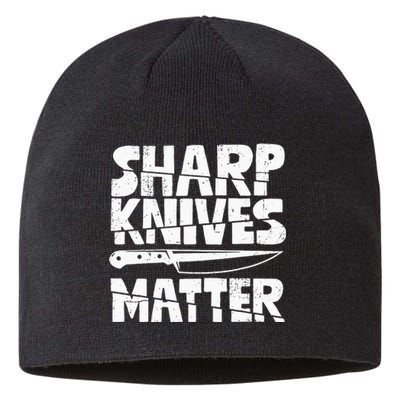 Chef Sharp Knives Matter Funny Cook Cooking Culinary Vintage Sustainable Beanie