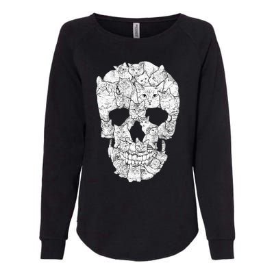 Cat Skull Kitty Skeleton Halloween Costume Idea Womens California Wash Sweatshirt