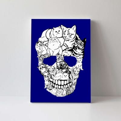 Cat Skull Kitty Skeleton Halloween Canvas