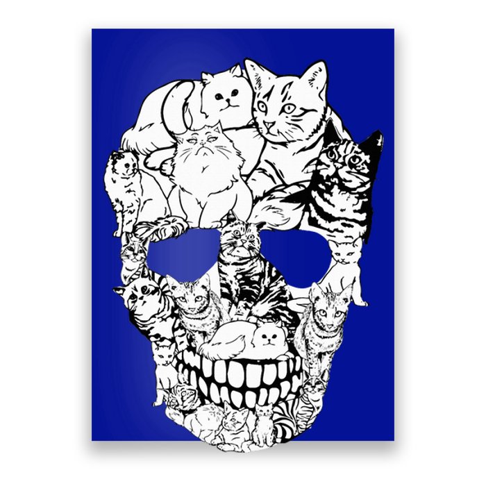 Cat Skull Kitty Skeleton Halloween Poster