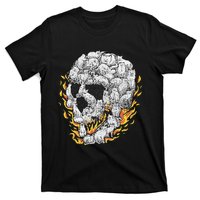 Cat Skull Kitty Skeleton Halloween Costume Skull Cat T-Shirt