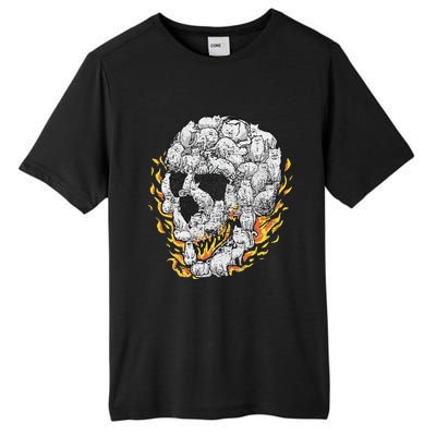 Cat Skull Kitty Skeleton Halloween Costume Skull Cat Tall Fusion ChromaSoft Performance T-Shirt