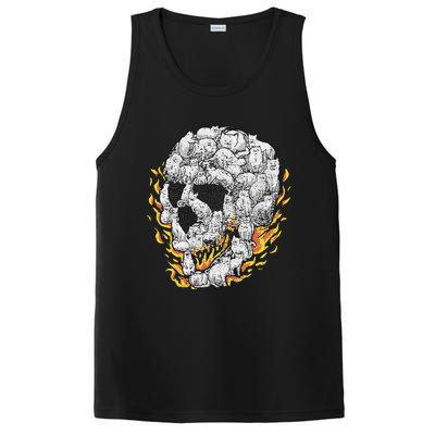 Cat Skull Kitty Skeleton Halloween Costume Skull Cat PosiCharge Competitor Tank