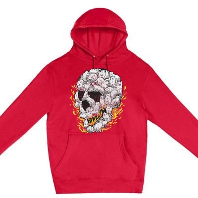 Cat Skull Kitty Skeleton Halloween Costume Skull Cat Premium Pullover Hoodie