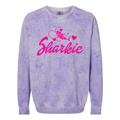 Cute Shark Kids Funny Shark Colorblast Crewneck Sweatshirt