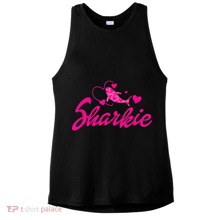 Cute Shark Kids Funny Shark Ladies PosiCharge Tri-Blend Wicking Tank