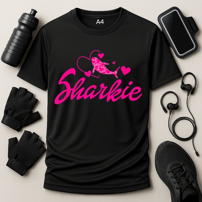 Cute Shark Kids Funny Shark Cooling Performance Crew T-Shirt