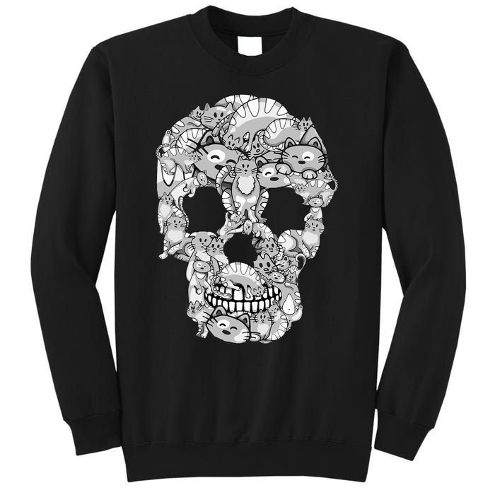 Cat Skull Kitty Skeleton Halloween Costume Cat Lover Sweatshirt