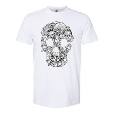 Cat Skull Kitty Skeleton Halloween Costume Cat Lover Softstyle CVC T-Shirt