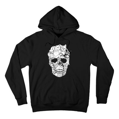 Cat Skull Kitty Skeleton Halloween Costume Skull Cat Hoodie