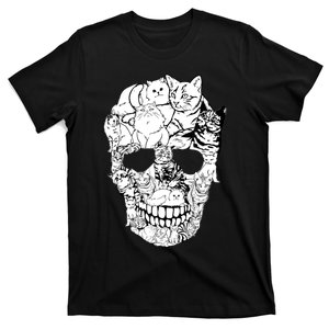 Cat Skull Kitty Skeleton Halloween Costume Skull Cat T-Shirt