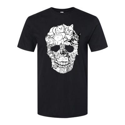 Cat Skull Kitty Skeleton Halloween Costume Skull Cat Softstyle® CVC T-Shirt