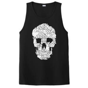 Cat Skull Kitty Skeleton Halloween Goth Punk Emo Gift PosiCharge Competitor Tank