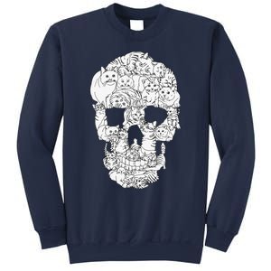 Cat Skull Kitty Skeleton Halloween Goth Punk Emo Gift Sweatshirt