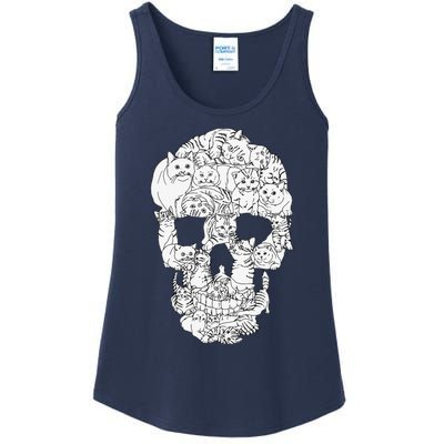 Cat Skull Kitty Skeleton Halloween Goth Punk Emo Gift Ladies Essential Tank